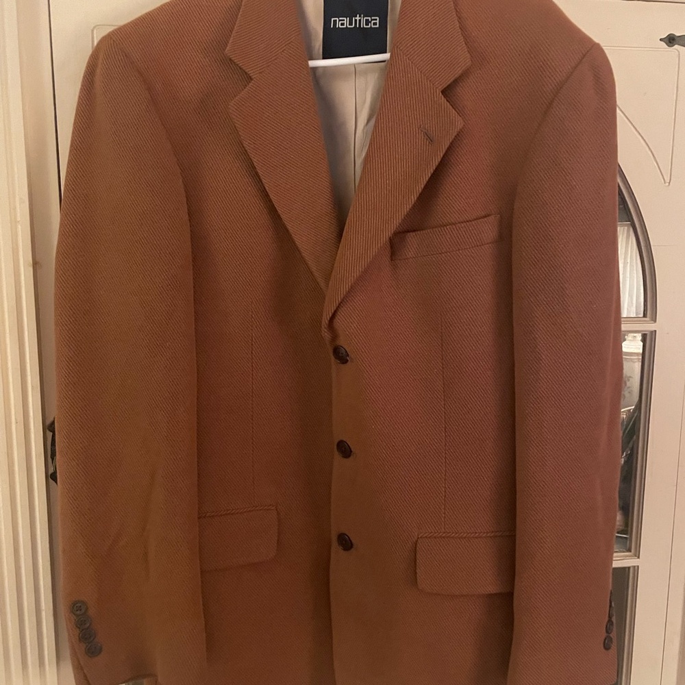 Nautica Brown Sport Coat Classic Tailored Blazer